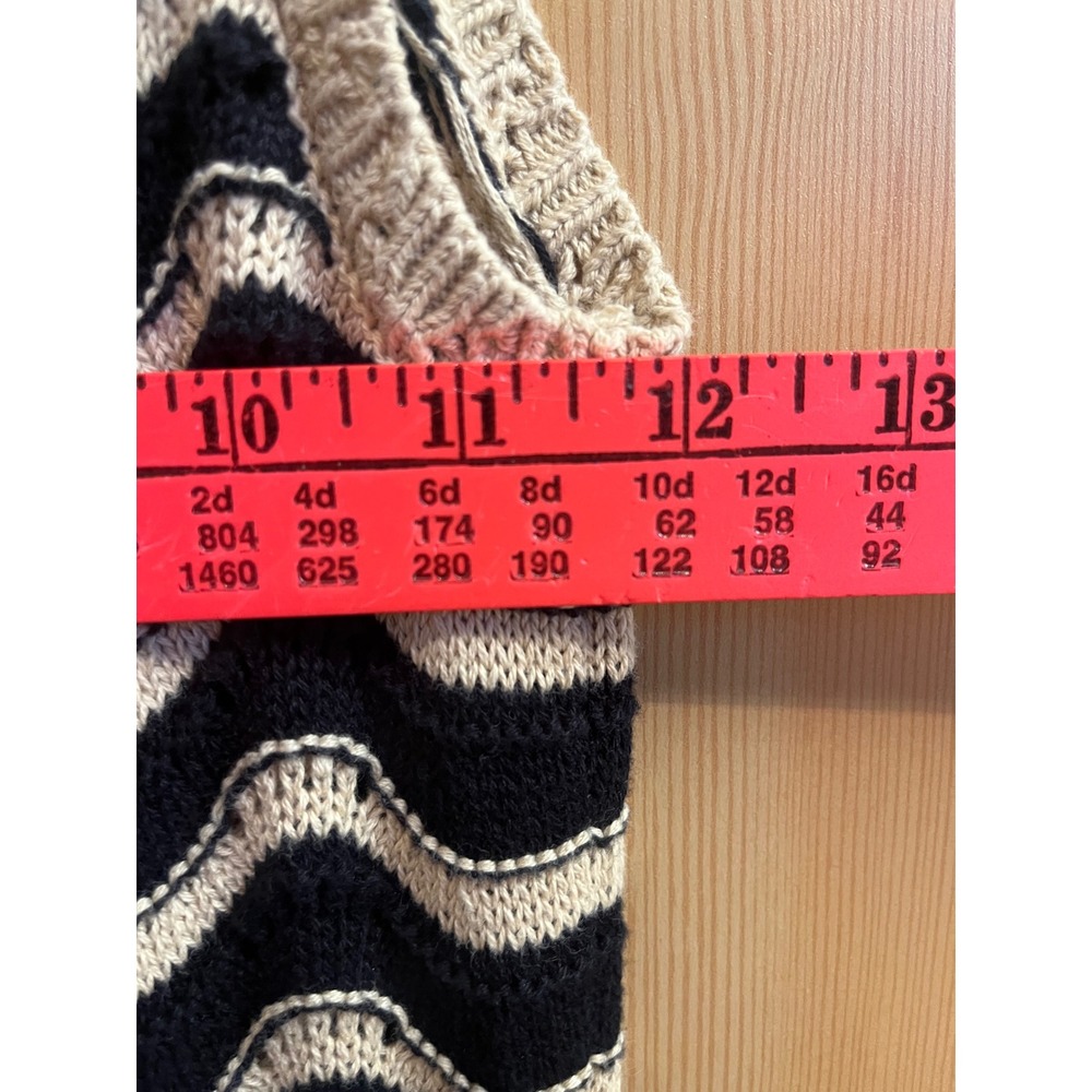 Old Navy Sweater Dress Womens Small Black Beige Wavy Knit Sleeveless Midi - Picture 3 of 7
